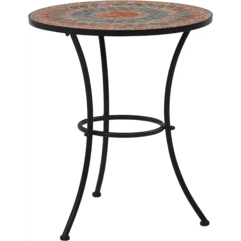vidaXL Bistrotafel mozaïek 60 cm keramiek oranje en grijs