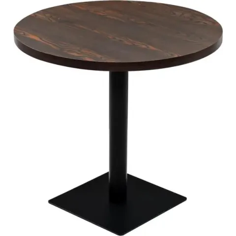 vidaXL Bistrotafel rond 80x75 cm MDF en staal donker essenkleur