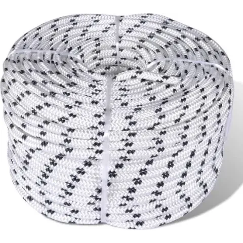 vidaXL Boottouw gevlochten 10 mm 250 m polyester wit