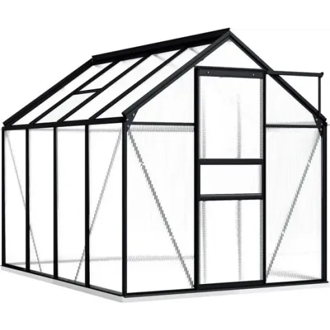 vidaXL Broeikas met basisframe 4,75 m² aluminium antraciet  VDXL_48216