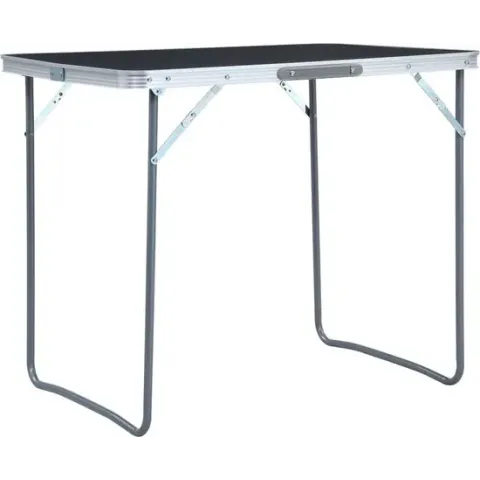 vidaXL Campingtafel inklapbaar met metalen frame 80x60 cm grijs