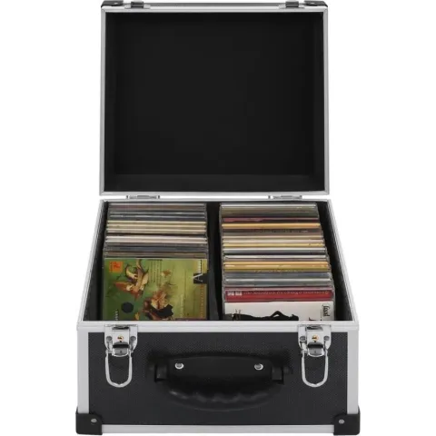 vidaXL Cd-koffer voor 40 cd's aluminium ABS zwart