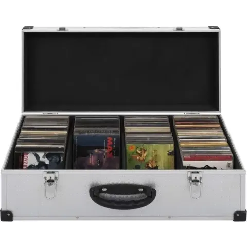 vidaXL Cd-koffer voor 80 cd's aluminium ABS zilverkleurig