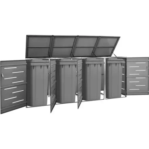 vidaXL Containerberging vierdubbel 276,5x77,5x115,5 cm roestvrij staal