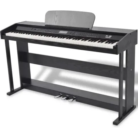 vidaXL Digitale piano met pedalen 88 toetsen zwart