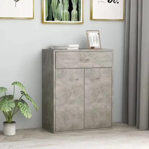 vidaXL Dressoir 60x30x75 cm spaanplaat betongrijs