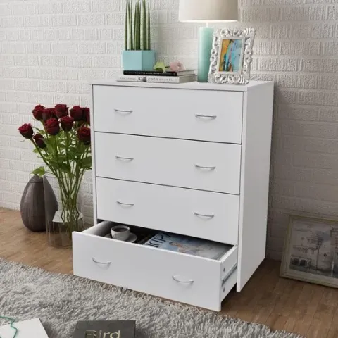 vidaXL Dressoir met 4 lades 60x30.5x71 cm wit