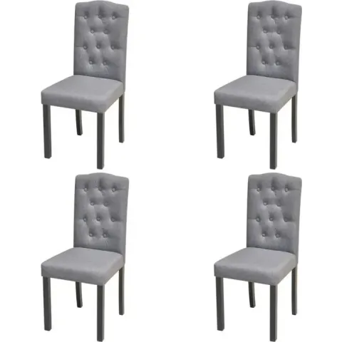 vidaXL Eetkamerstoelen 4 st stof lichtgrijs