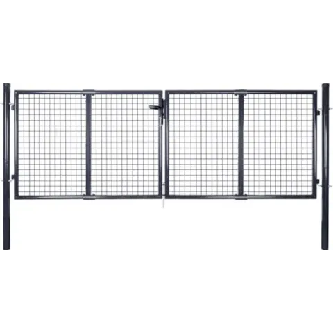 vidaXL Gaaspoort 289x75 cm gegalvaniseerd staal grijs