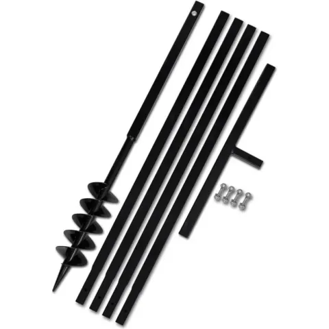 vidaXL Grondboor 100 mm met 5 m verlengstuk Staal