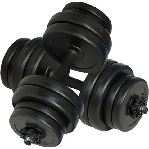 vidaXL - Halterset - Totaal 30 kg - 2 stuks - Zwart