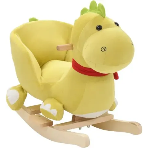 vidaXL Hobbeldier draak met rugleuning 60x32x53 cm pluche limegroen