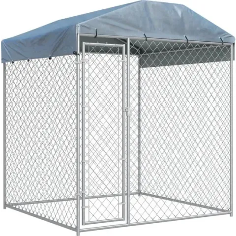 vidaXL Hondenkennel voor buiten met dak 193x193x225 cm