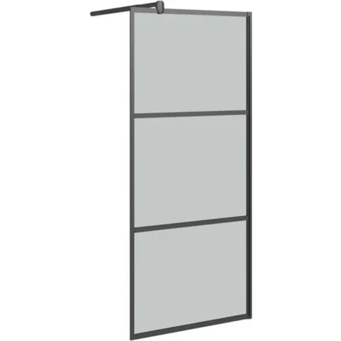 vidaXL Inloopdouchewand 90x195 cm donker ESG-glas zwart