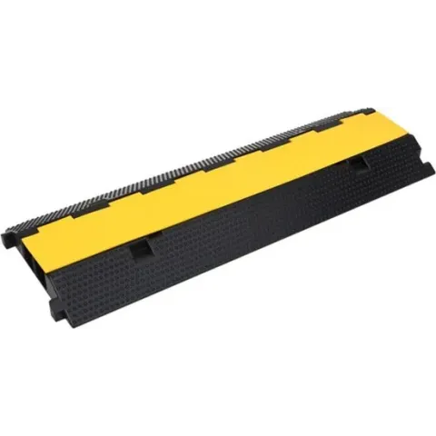 vidaXL Kabelbeschermer drempel met 2 tunnels 100 cm rubber