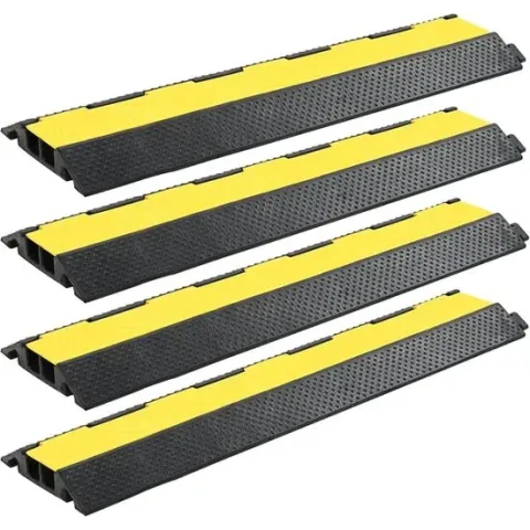 vidaXL Kabelbeschermer drempels 2 tunnels 101.5 cm rubber 4 st