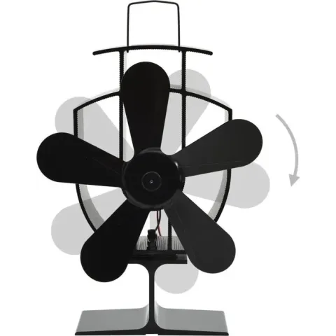vidaXL Kachelventilator met 5 vinnen zwart  VDXL_51238