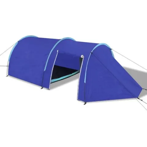 vidaXL - Kampeertent 4 - Tunneltent - 4-Persoons - Blauw