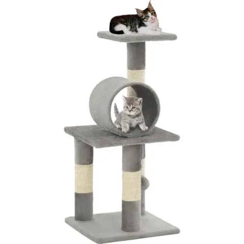 vidaXL Kattenkrabpaal met sisal krabpalen 65 cm grijs