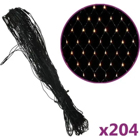 vidaXL Kerstnetverlichting 204 LED's binnen en buiten 3x2 m warmwit