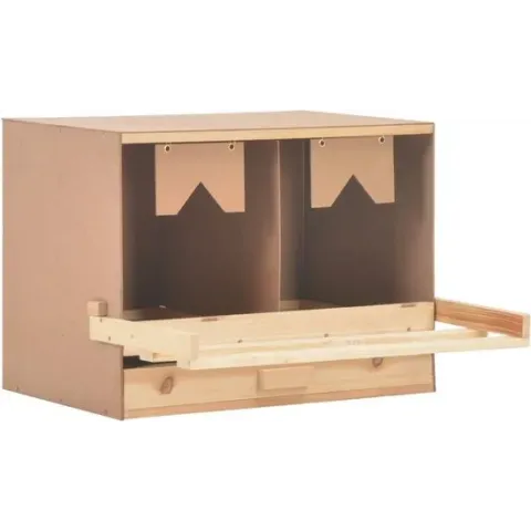 vidaXL Kippenlegkast 2 compartimenten 63x40x45 cm massief grenenhout