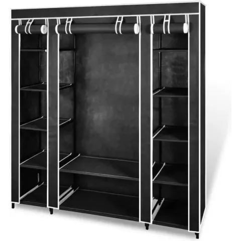 vidaXL Kledingkast - 176 cm - Opvouwbaar - Zwart