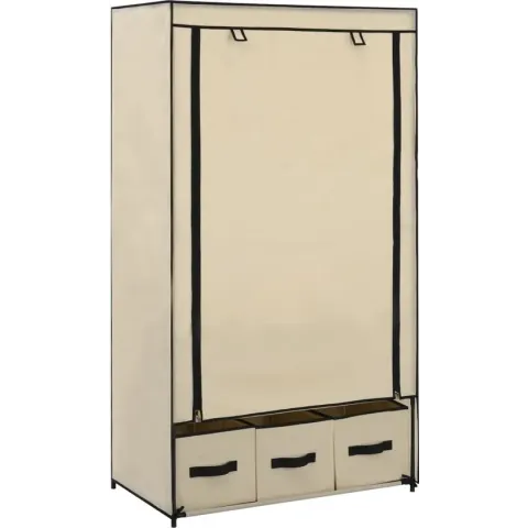 vidaXL Kledingkast 87x49x159 cm stof crème