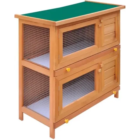 vidaXL Konijnenhok voor buiten - 90 x 45 x 89 cm - Bruin
