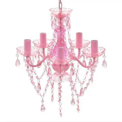 vidaXL - Kroonluchter - 5 Lichts - Roze