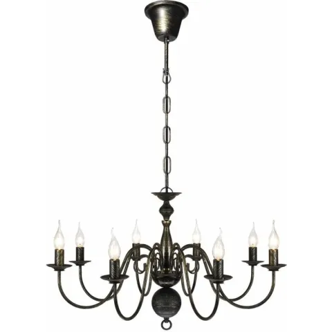 vidaXL Kroonluchter zwart metaal 8 x E14 lampen