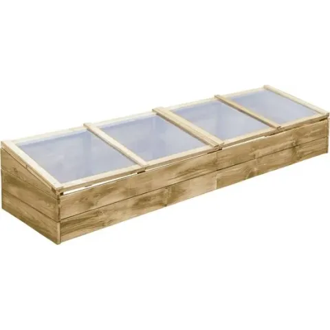 vidaXL Kweekbak met deksel 200x50x35 cm geïmpregneerd dennenhout