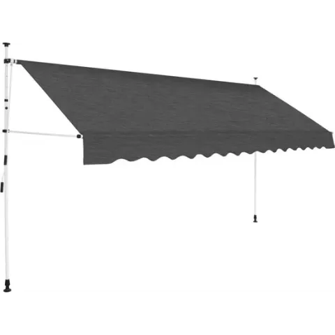vidaXL Luifel handmatig uittrekbaar 350 cm antraciet