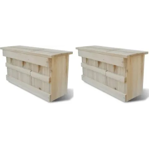 vidaXL Mussenhuizen 2 st 44x15,5x21,5 cm hout