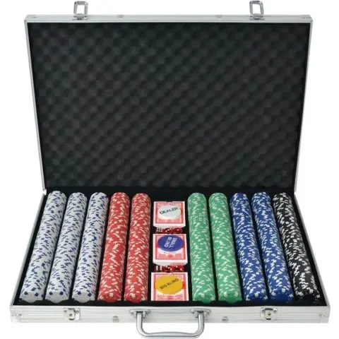 vidaXL Pokerset met 1000 chips aluminium
