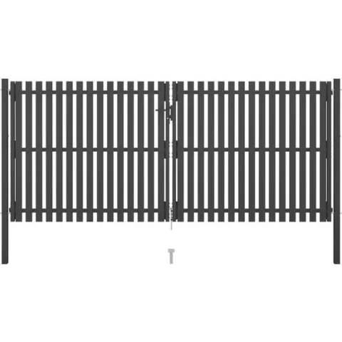 vidaXL Poort 4x2 m staal antraciet