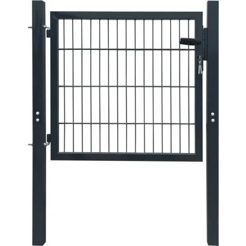 vidaXL Poort dubbelstaafmat (enkel) 106x130 cm antracietgrijs