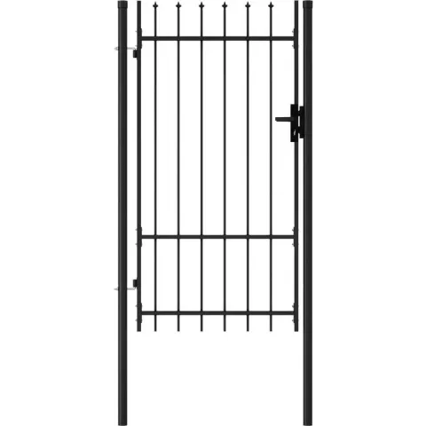 vidaXL Poort met puntige bovenkant enkel 1x1.75 m staal zwart