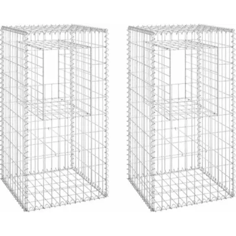 vidaXL Schanskorf palen 2 st 50x50x100 cm ijzer