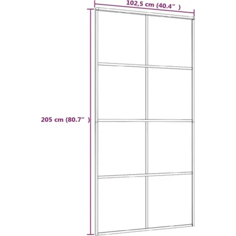 vidaXL Schuifdeur 102.5x205 cm ESG-glas en aluminium wit
