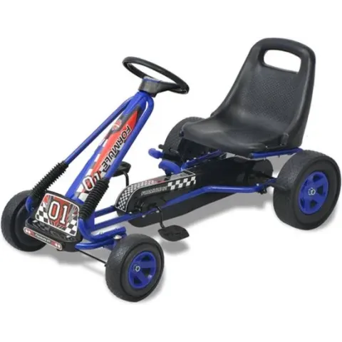 vidaXL Skelter met pedalen en verstelbare zitting blauw