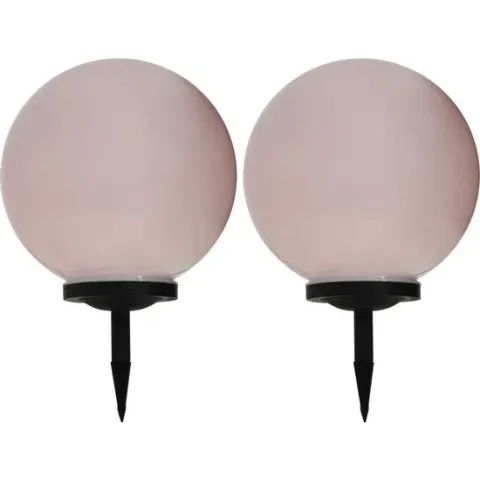 vidaXL Solarlampen 2 st LED rond 40 cm RGB