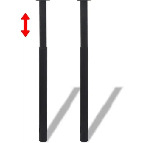 vidaXL Tafelpoten telescopisch zwart  710 mm - 1100 mm 2 st