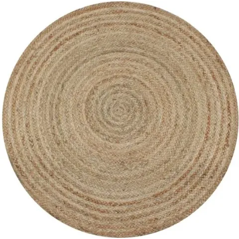 vidaXL Tapijt rond 90 cm gevlochten jute