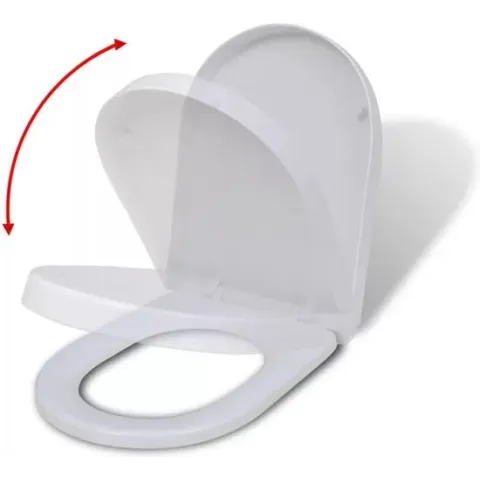 vidaXL Toiletbril soft-close wit vierkant