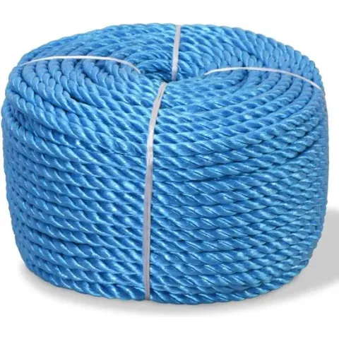vidaXL Touw gedraaid 6 mm 500 m polypropyleen blauw