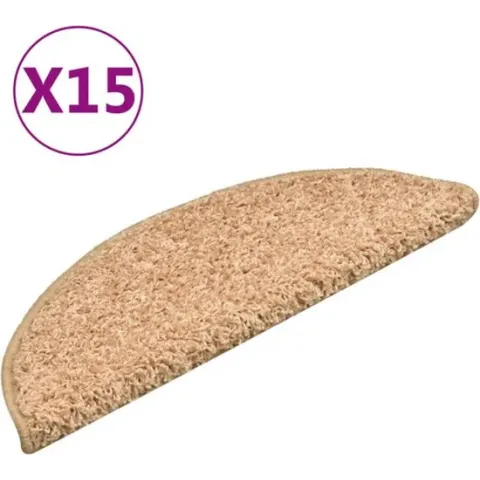 vidaXL Trapmatten 15 st 56x17x3 cm goudkleurig