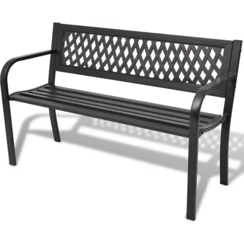 vidaXL Tuinbank 118 cm staal zwart