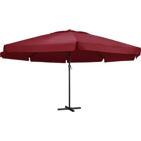 vidaXL Tuinparasol met aluminium paal 600 cm bordeauxrood