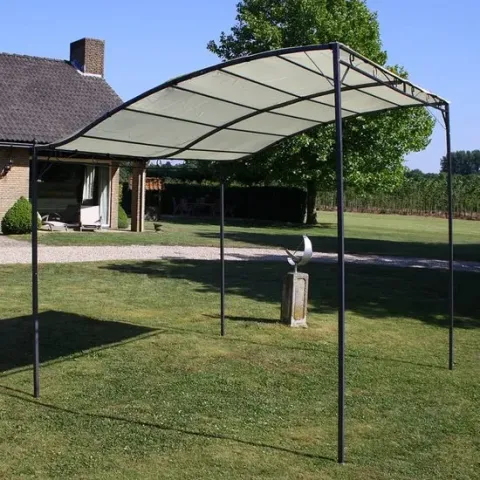 vidaXL Tuinpaviljoen - Stof - Crèmewit