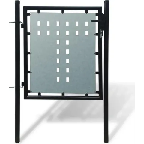 vidaXL Tuinpoort enkele deur zwart 100 x 125 cm